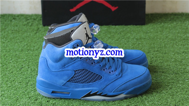 Authentic Air Jordan 5 Royal Blue Suede